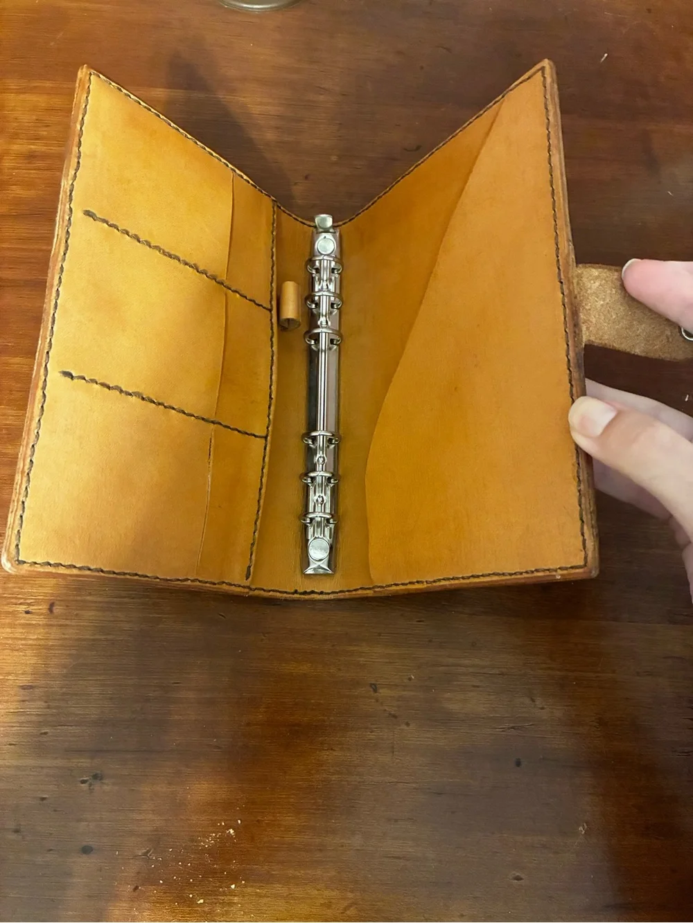 Tooled Leather Floral 6 Ring Binder